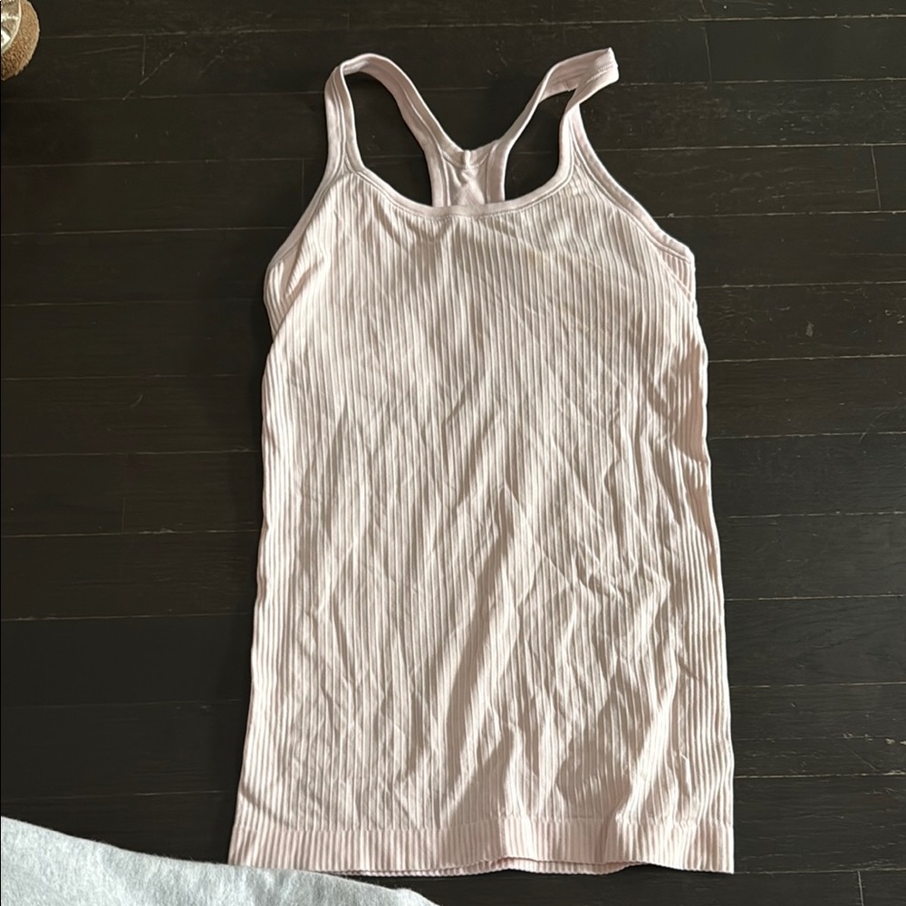 Lululemon Athletica Pink Ribbed Sleeveless Tank Top